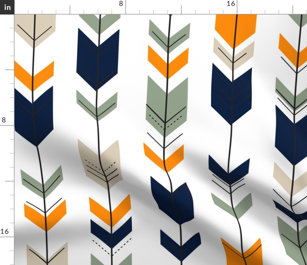 Fletching arrows // navy/tan/sage/orange