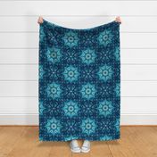 Blooming Mandala-Blue-Large Scale