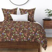 Royal Ghana Gold Floral with Beetles in Brown and Gold