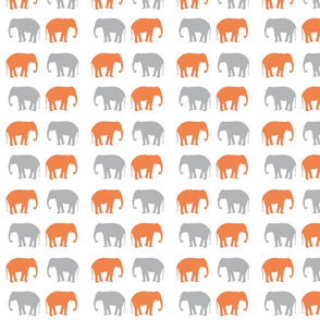 elephant in orange and gray 