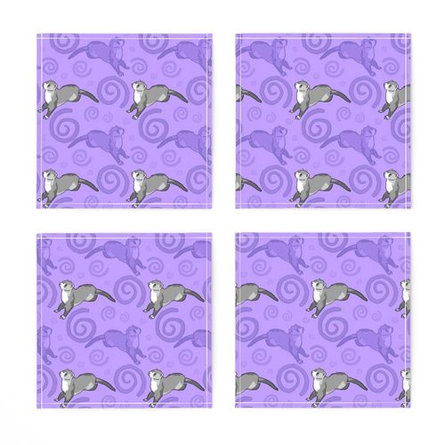 Whimsical Ferrets - purple