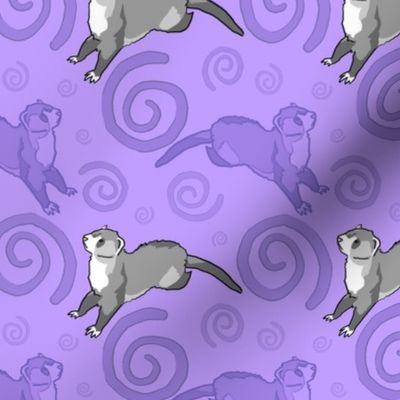 Whimsical Ferrets - purple