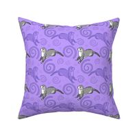 Whimsical Ferrets - purple