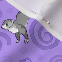 Whimsical Ferrets - purple