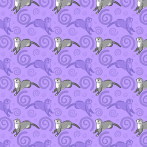 Whimsical Ferrets - purple