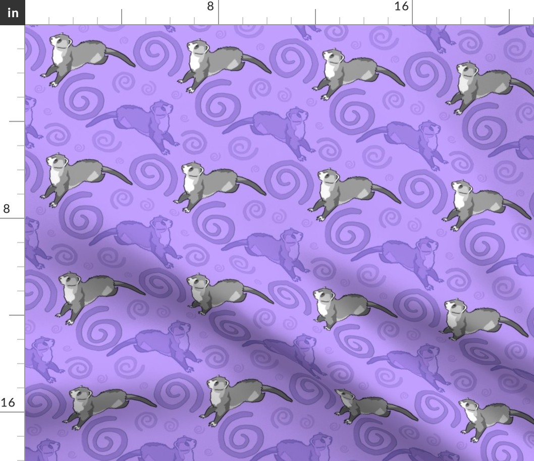 Whimsical Ferrets - purple