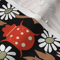 linocut beetles // vintage style linocut fabric hand-carved design by andrea lauren