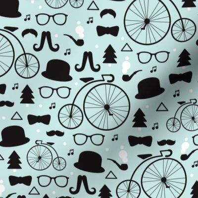 For a hipster music mustache christmas illustration pattern