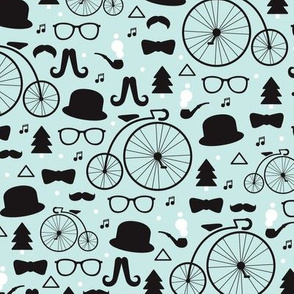 For a hipster music mustache christmas illustration pattern