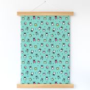 Creepy vivid colorful bugs and beetles insect illustration print