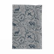 Woodland Winter Toile (grey dark / linen) LRG