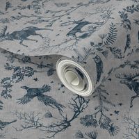 Woodland Winter Toile (grey dark / linen) LRG