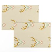 Telluride Deer Silhouette in Mint, Coral and Gold Dust