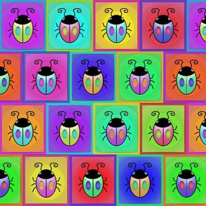 Bugs - Multicolor Offset Framed Squares