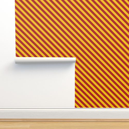 Removable Water-Activated Wallpaper Stripe Diagonal Lines Geo Geometric Mod Gold 