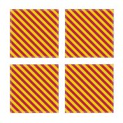 Diagonal Stripes in Red and Golden Yellow - Small