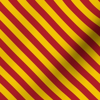Diagonal Stripes in Red and Golden Yellow - Small
