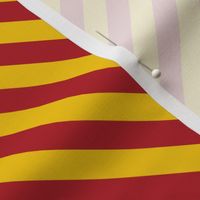 Diagonal Stripes in Red and Golden Yellow - Small