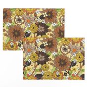 70s flowers brown