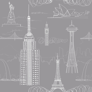 World Neighborhoods in Grey by Friztin