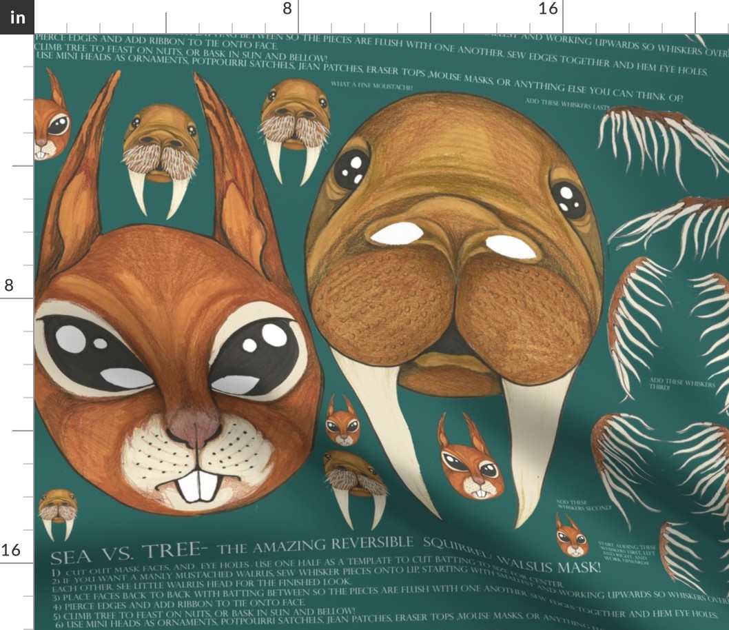 The Amazing Reversible Squirrel and Walrus Two Sided Halloween Mask