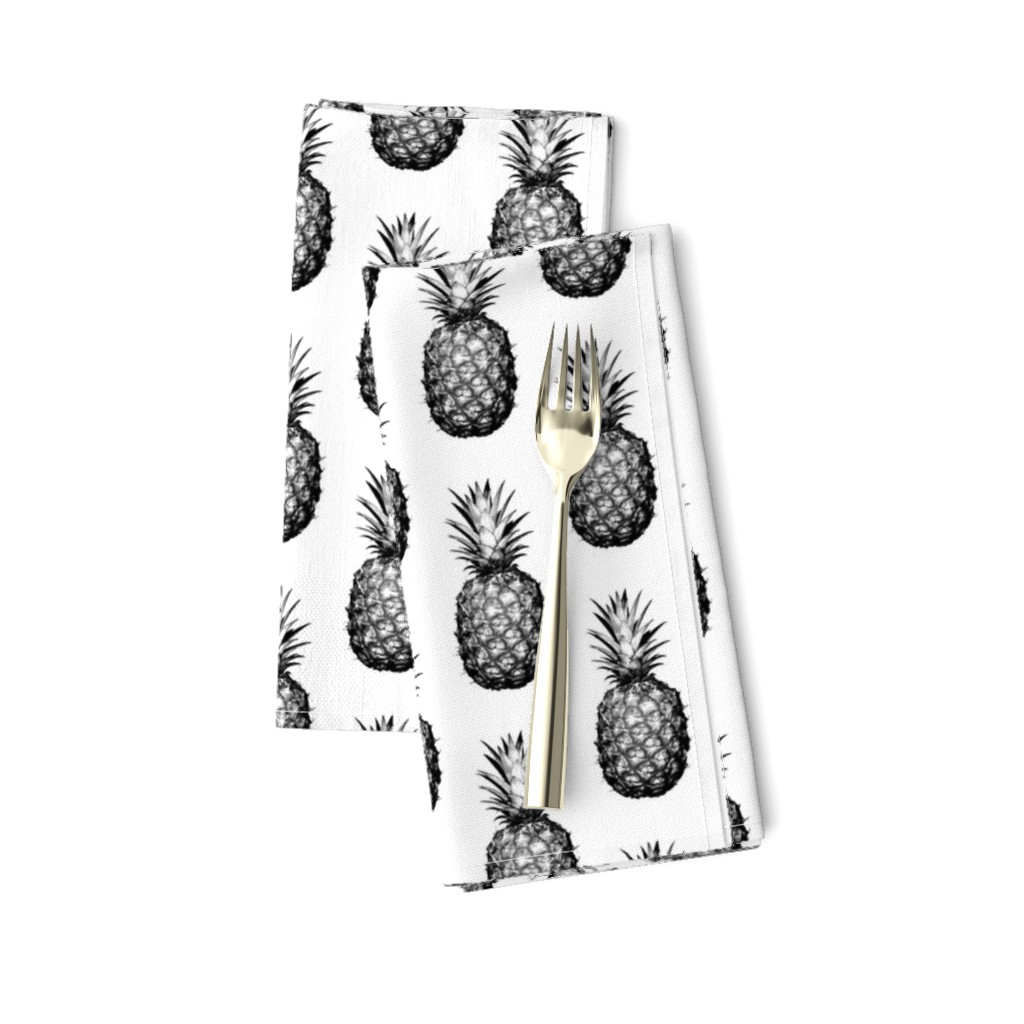 Black and White Pineapples - Medium tiling pattern