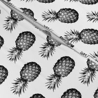 Black and White Pineapples - Medium tiling pattern