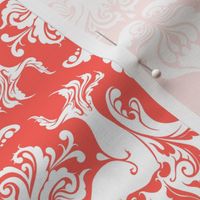 I Love Craft (Cthulhu Damask in Coral)