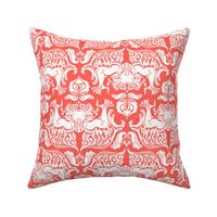 I Love Craft (Cthulhu Damask in Coral)