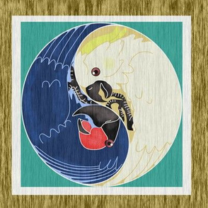 Yin Yang Cockatoos on Wood 2