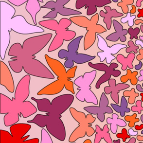 Gradient Butterflies (pink/orange)