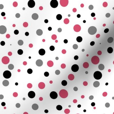Pink, Polka Dot with gray, white and black