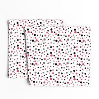 Pink, Polka Dot with gray, white and black