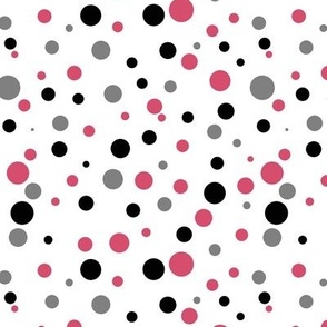 Pink, Polka Dot with gray, white and black