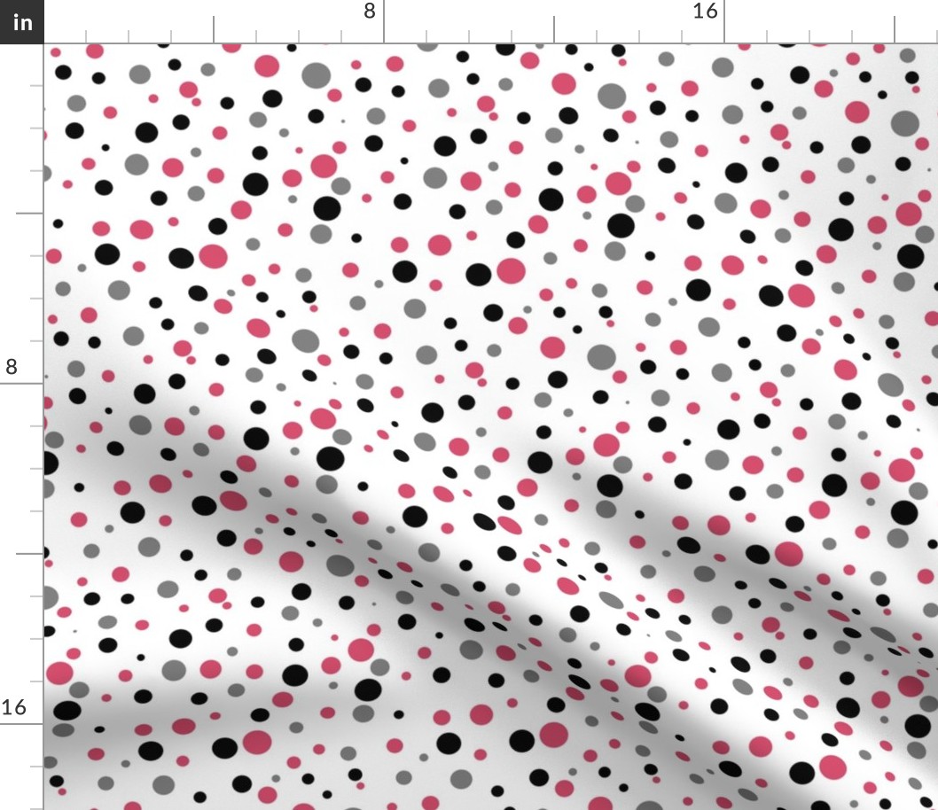 Pink, Polka Dot with gray, white and black