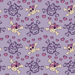 Girly Punk Skulls Purple