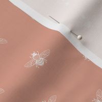 Little Bees on Ochre Pink