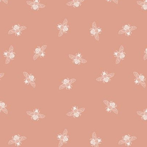 Little Bees on Ochre Pink