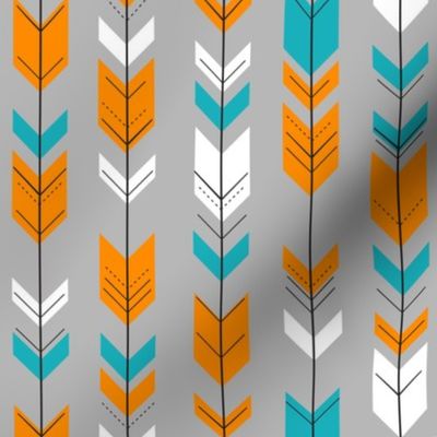 Fletching arrows (small scale) // teal/orange/white/grey