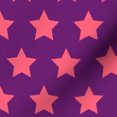 Pink Stars on Purple - Large