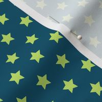 Green Stars on Navy- Small