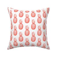 Coral Pineapples - Medium tiling fruit pattern