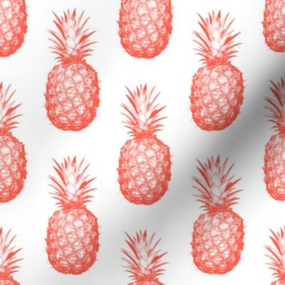 Coral Pineapples - Medium tiling fruit pattern