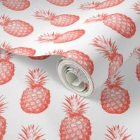 Coral Pineapples - Medium tiling fruit pattern