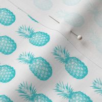 Teal Pineapples - Small tiling fruit pattern