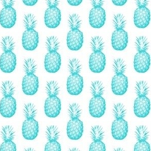 Teal Pineapples - Small tiling fruit pattern