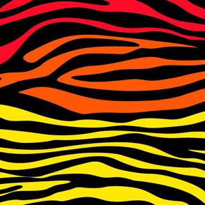 Yellow, Red, Orange zebra