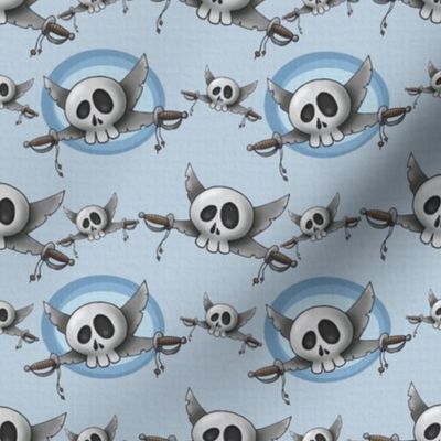 Skull with swords - blue