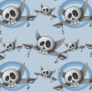 Skull with swords - blue