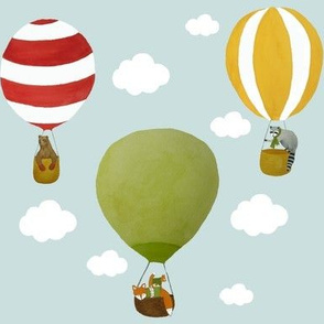 Woodland Animals and Balloons